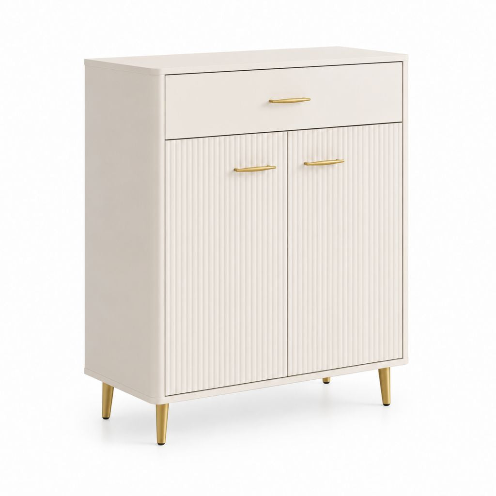 Credenza da cucina con cassetto e 2 ante avorio in MDF 80 x 40 x 100 cm