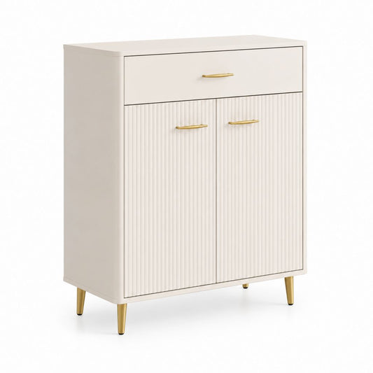 Credenza da cucina con cassetto e 2 ante avorio in MDF 80 x 40 x 100 cm