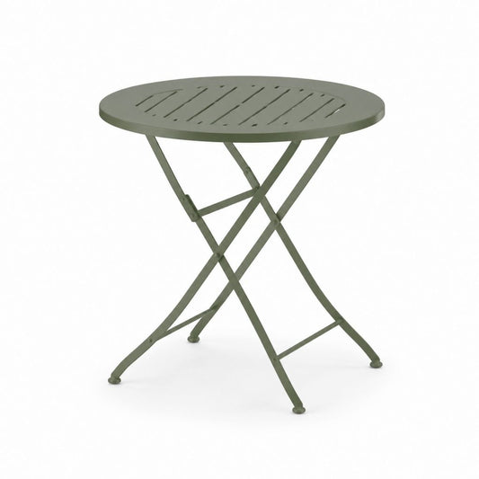Tavolo da giardino pieghevole rotondo verde in acciaio Ø60 x H71 cm